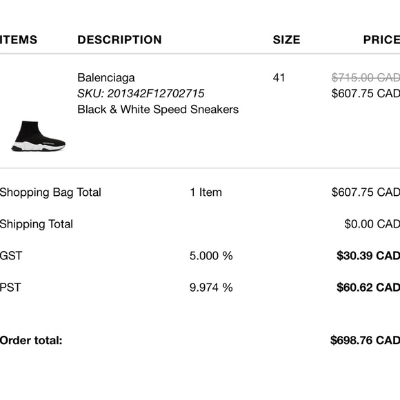 Balenciaga Black and Cream Sock Sneakers - Picture 2 of 8